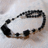 unique grey black semi-precious necklace design