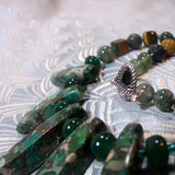 Semi-precious gemstone handmade jewellery sale, green necklace (A111)
