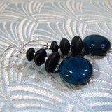 blue black gemstone earrings