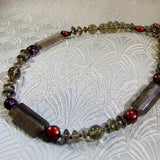smoky quartz brown semi-precious gemstone necklace design