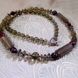 semi-precious smoky quartz unique necklace