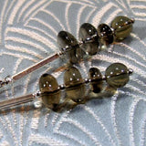 smoky quartz semi-precious gemstone earrings