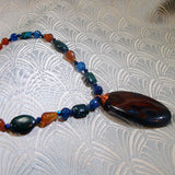 unique blue agate necklace with a pendant