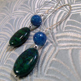 long jasper earrings, long semi-precious stone earrings, long drop handmade earrings uk