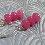 pink quartz handmade earrings uk