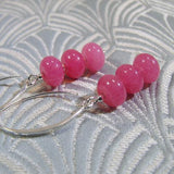 pink semi-precious stone earrings