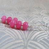 pink quartz sterling silver earrings