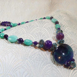 purple gemstone statement necklace uk