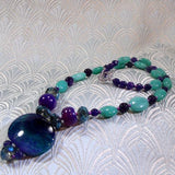 Agate semi-precious stone necklace