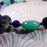 purple green gemstone beads