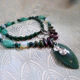 green agate pendant necklace design