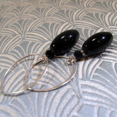 Long semi-precious stone earrings, long semi-precious earrings A108