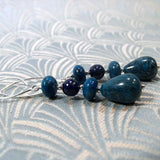 long blue gemstone earrings
