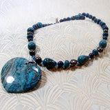 semi-precious gemstone heart pendant necklace