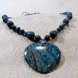 blue lace agate semi-precious pendant necklace
