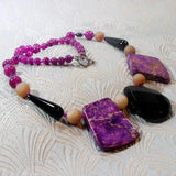 black purple handmade necklace