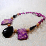 black purple unique statement necklace
