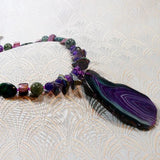 chunky purple sale necklace, unique handmade jewellery sale necklace