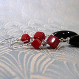 red coral silver beads