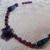 unique gemstone necklace with sterling silver