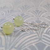 jade earrings with sterling silver