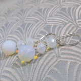 opal quartz medium drop semi-precious earrings