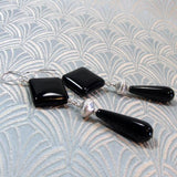 long black statement earrings