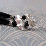 long drop earrings handmade black onyx sterling silver