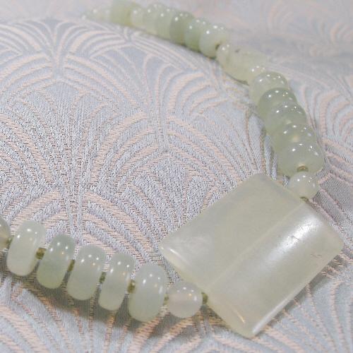 pretty pale green jade necklace, unique jade jewellery , handmade jade green necklace