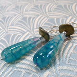 long drop agate gemstone earrings
