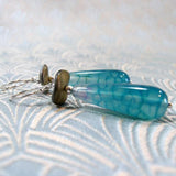 long semi-precious gemstone earrings handmade agate