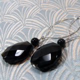 long black semi-precious earrings