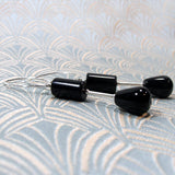 long black semi-precious stone earrings