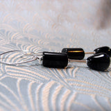 long black onyx semi-precious stone earrings