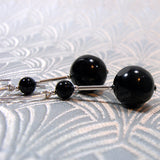 long semi-precious black onyx earrings