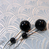 long black onyx drop earrings