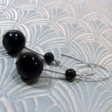 long black earrings handmade black onyx