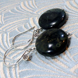 green jasper semi-precious stone earrings
