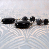 long drop black earrings handmade uk